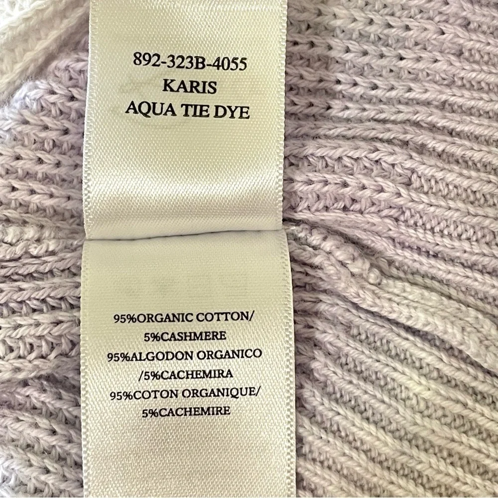 NEW Rails Karis Cotton Cashmere Rib Knit Pullover Sweater Aqua Tie Dye Small